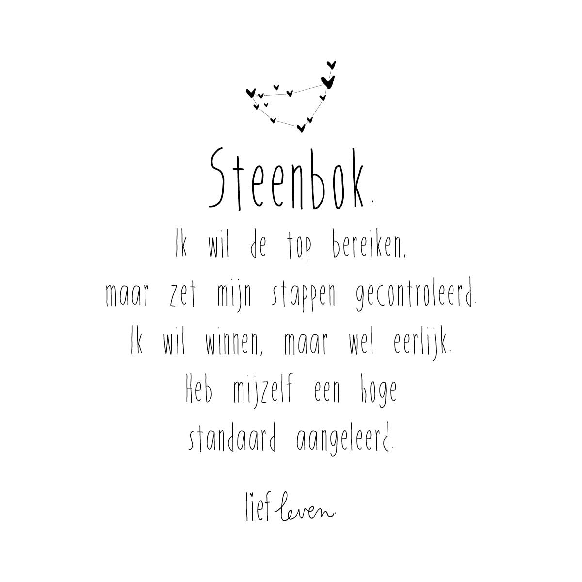 Wenskaart Sterrenbeeld Steenbok – Ambitieus & Eerlijk